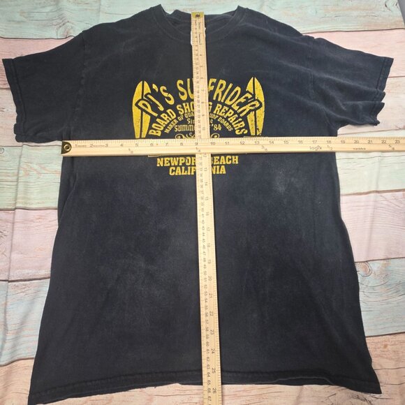 Gildan Heavy Black Cotton Medium Graphic Tee Newport Beach California Surf - Picture 6 of 8